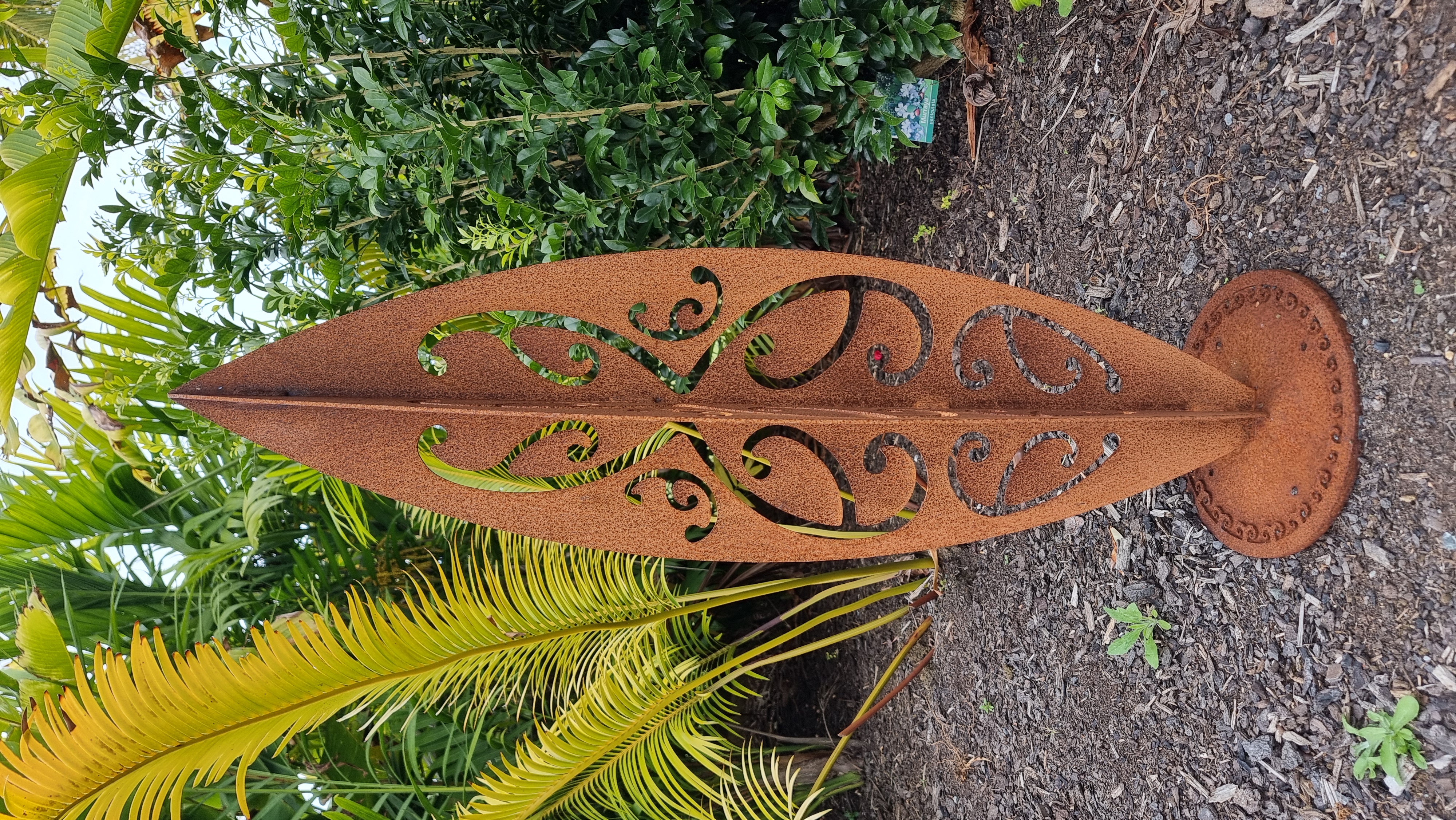 Large 3D Koru Sculpture Weathered / Corten Steel